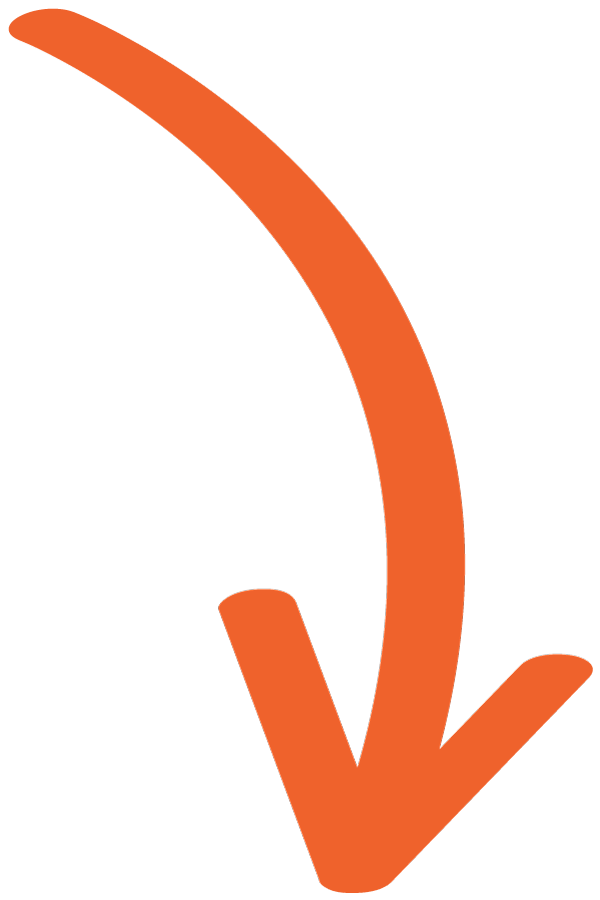 Arrow pointing down in a swoosh shape